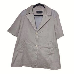 Cividini Italian Designer Italy Short Sleeve Womens Blouse Top Button Shirt